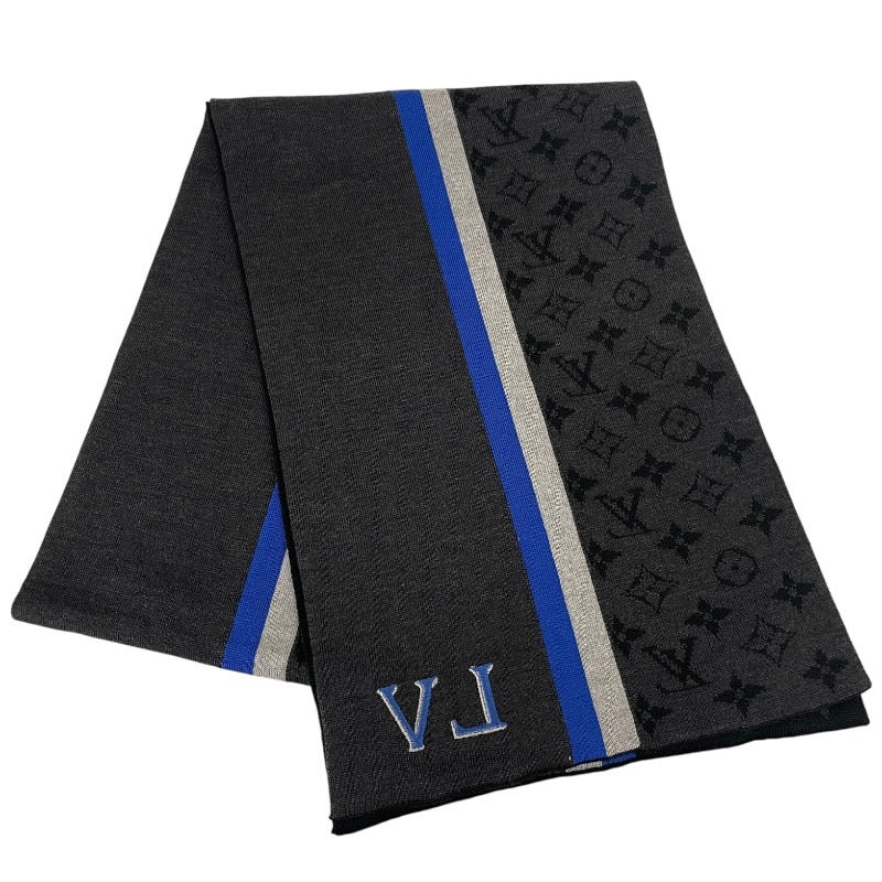 【LOUIS VUITTON】ルイ・ヴィトン エシャルプLVバーシティ M77935 マフラー ウール メンズ モノグラム ブラック 黒
