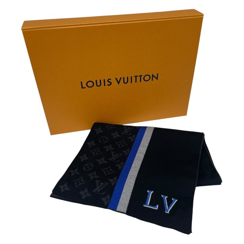 【LOUIS VUITTON】ルイ・ヴィトン エシャルプLVバーシティ M77935 マフラー ウール メンズ モノグラム ブラック 黒