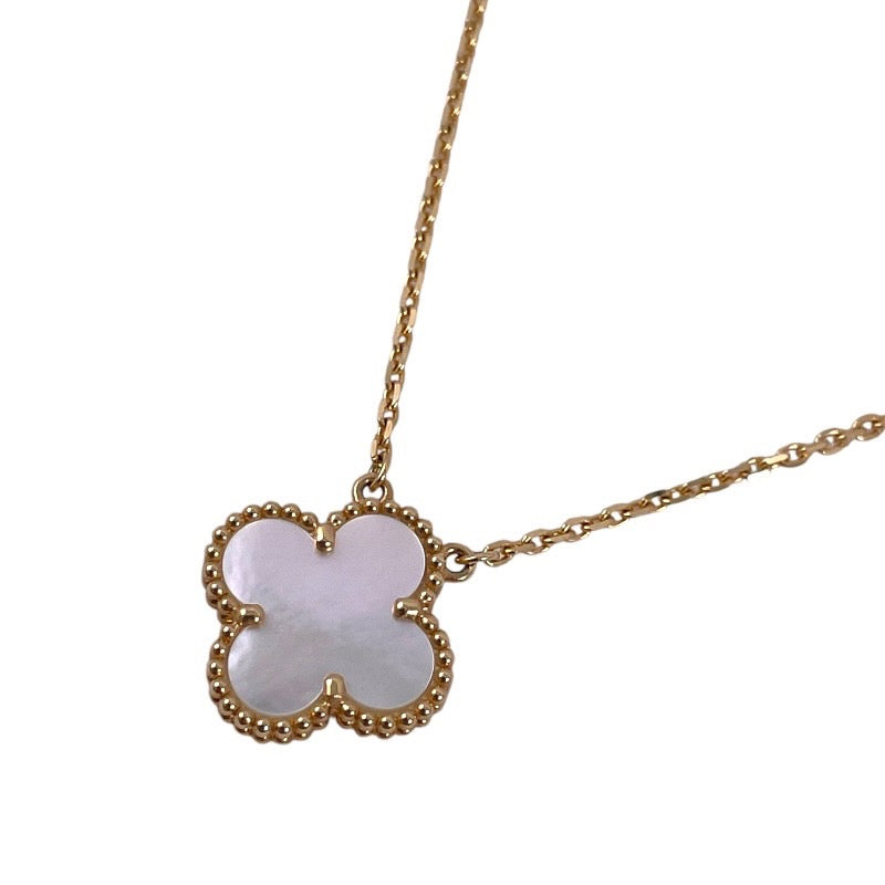 【Van Cleef & Arpels】ヴァンクリーフ&アーペル ヴィンテージ アルハンブラ VCARA45900 ネックレス K18イエローゴールド レディース マザーオブパール シェル 750 2025年保証書