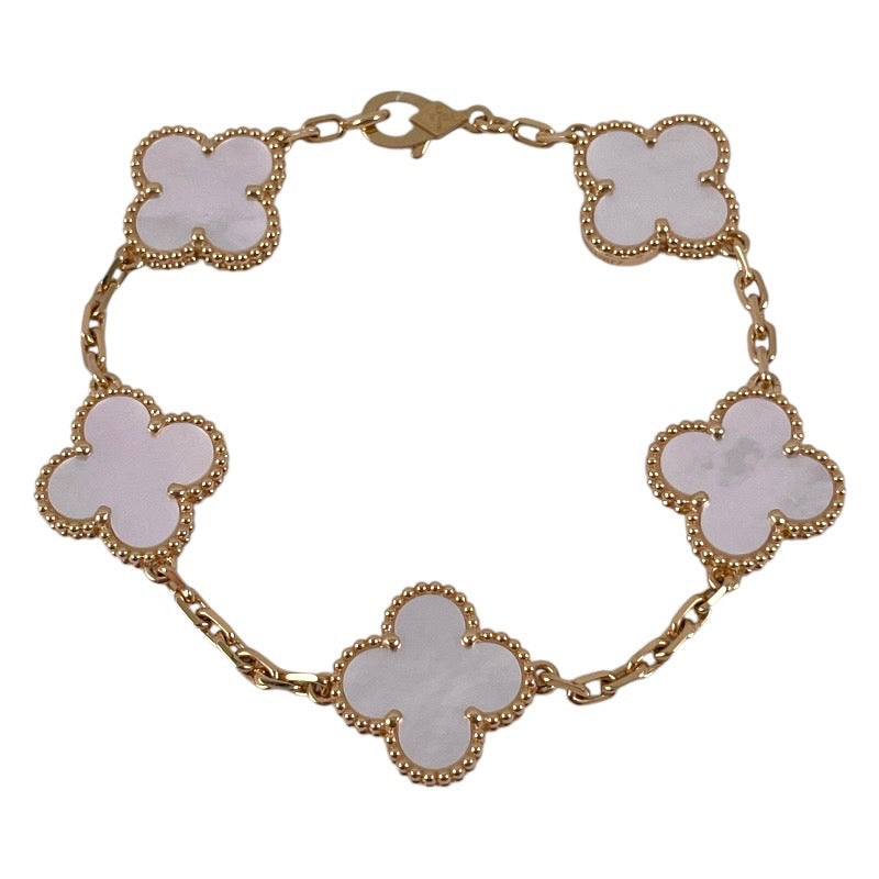 【Van Cleef & Arpels】ヴァンクリーフ&アーペル アルハンブラ 5モチーフ VCARA41800 ブレスレット K18イエローゴールド レディース 750 シェル マザーオブパール 2025年保証書