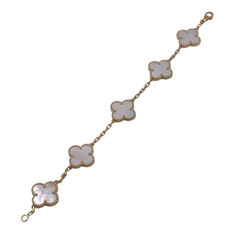 【Van Cleef & Arpels】ヴァンクリーフ&アーペル アルハンブラ 5モチーフ VCARA41800 ブレスレット K18イエローゴールド レディース 750 シェル マザーオブパール 2025年保証書