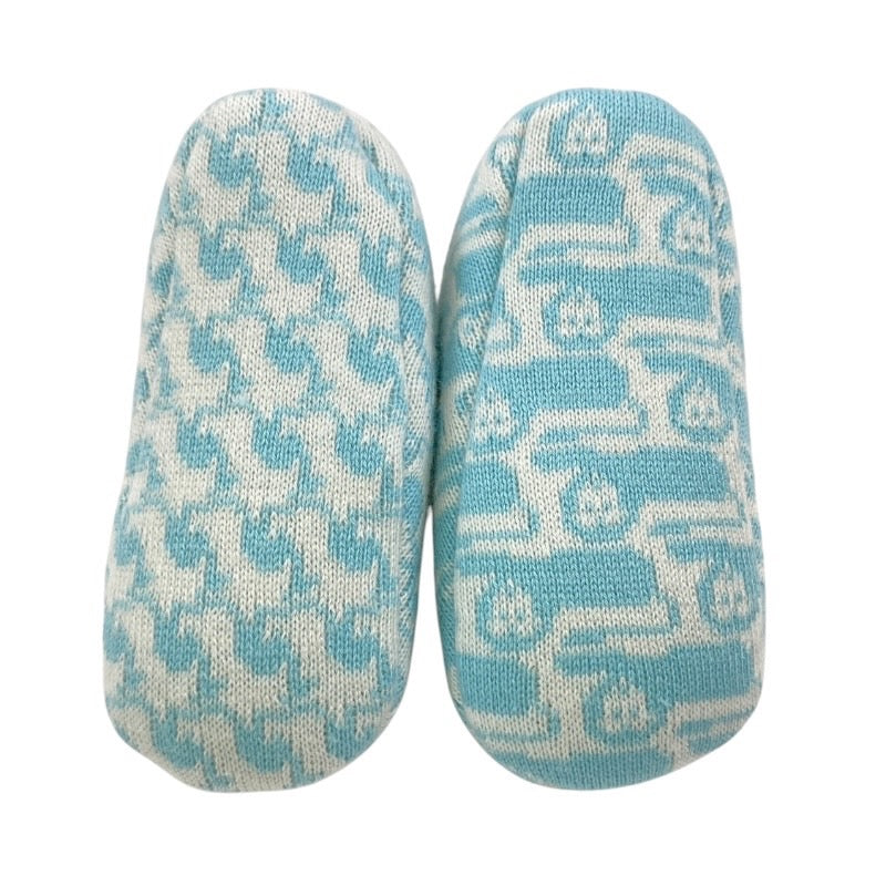 【HERMES】エルメス ベビーシューズ その他靴 キッズ 青 白 ライオン カンガルー