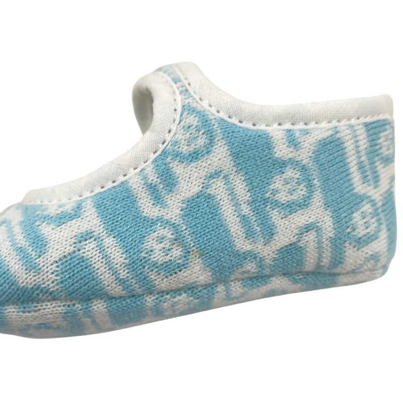 【HERMES】エルメス ベビーシューズ その他靴 キッズ 青 白 ライオン カンガルー