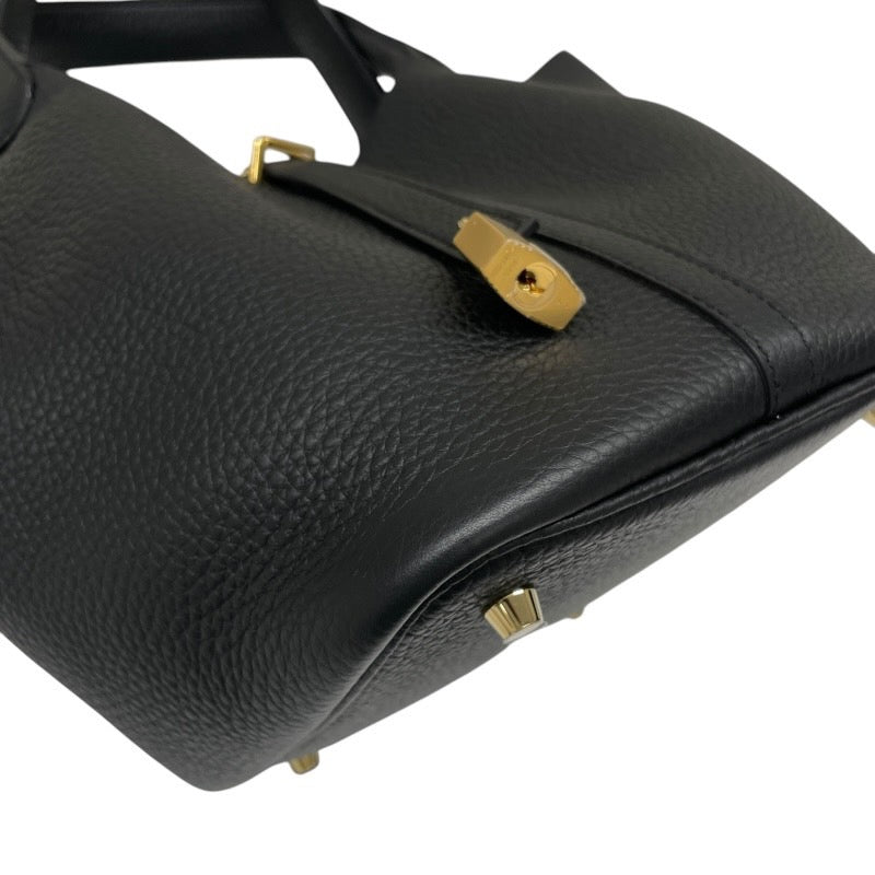 【HERMES】エルメス ピコタンロックMM ハンドバッグ トリヨンクレマンス レディース ブラック 黒 トート W刻印 2024年製造 ゴールド金具