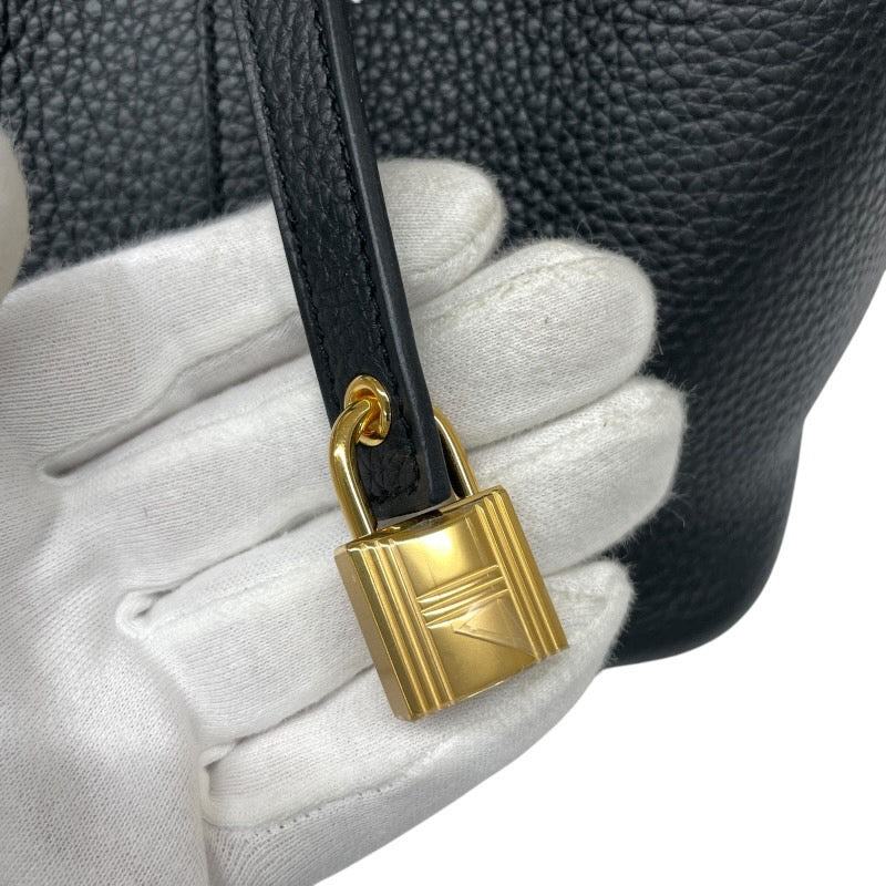 【HERMES】エルメス ピコタンロックMM ハンドバッグ トリヨンクレマンス レディース ブラック 黒 トート W刻印 2024年製造 ゴールド金具