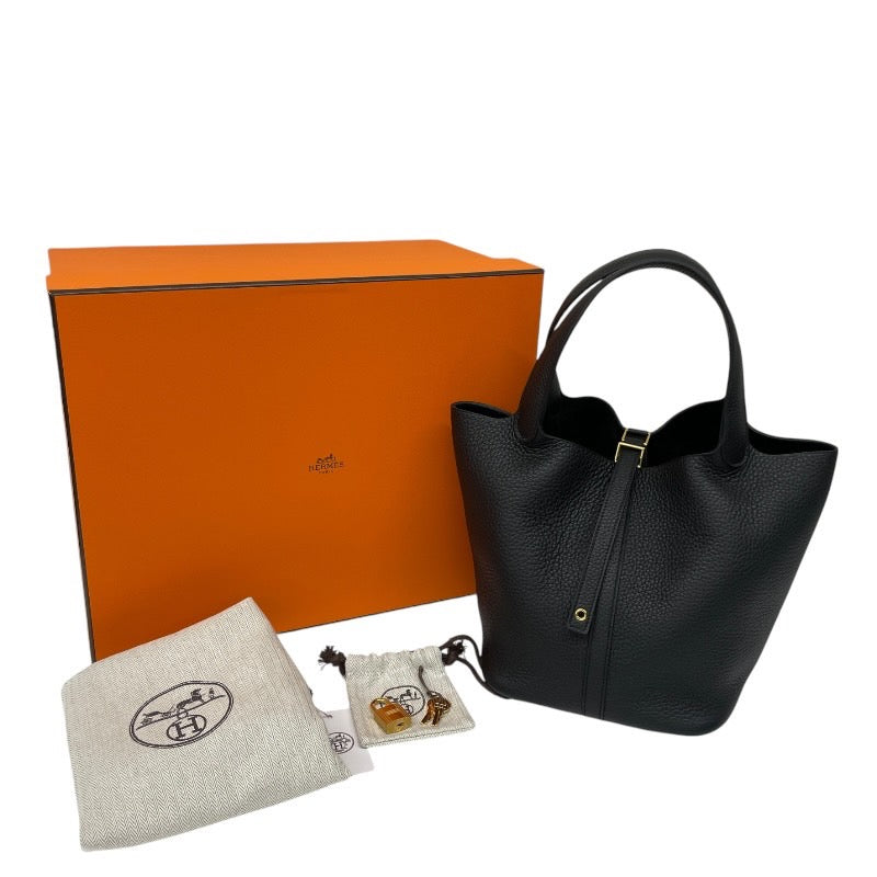 【HERMES】エルメス ピコタンロックMM ハンドバッグ トリヨンクレマンス レディース ブラック 黒 トート W刻印 2024年製造 ゴールド金具