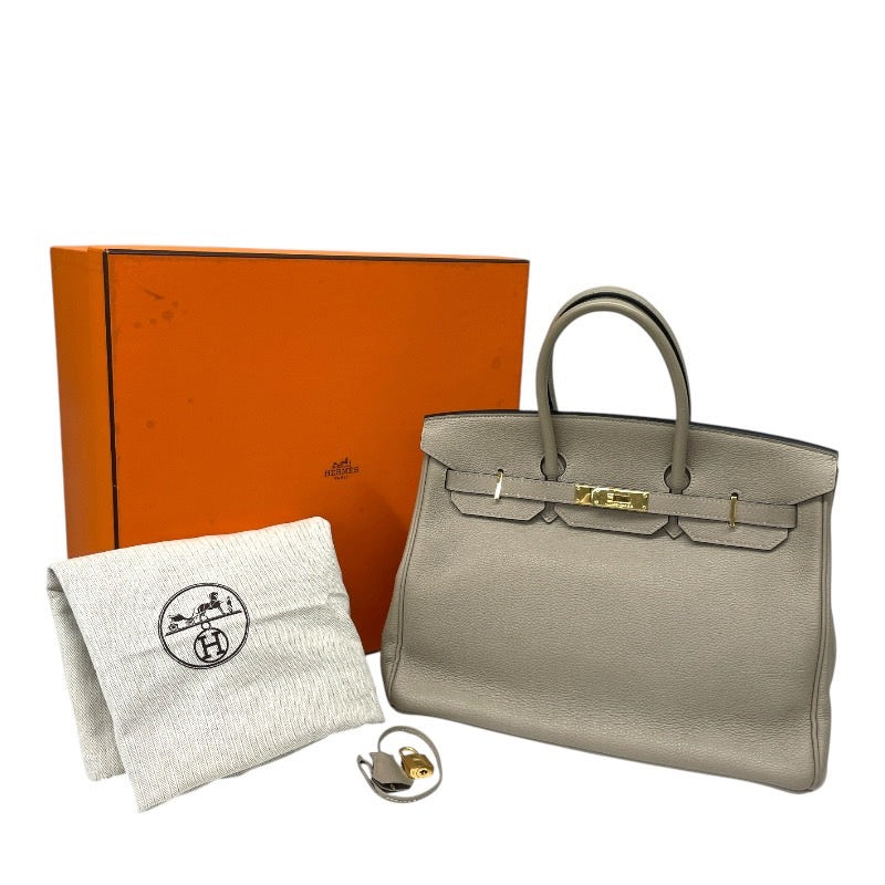 【HERMES】エルメス バーキン35 ハンドバッグ トゴ レディース トゥルティエールグレー トート □O刻印 ゴールド金具