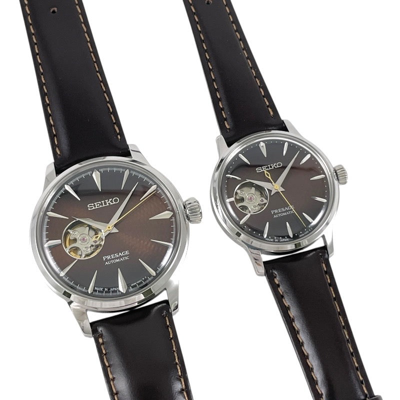 【新品未使用品】【SEIKO】セイコー プレザージュ ペアウォッチ SARY157 SRRY037 腕時計 SS/レザー メンズ 自動巻き カクテルシリーズ 未使用品 レディース Stinger