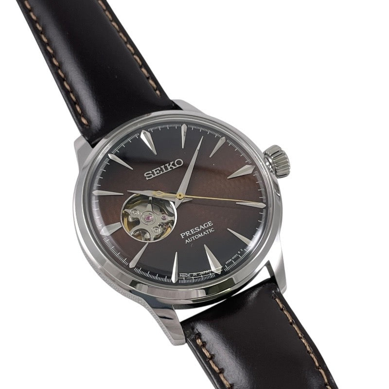 【新品未使用品】【SEIKO】セイコー プレザージュ ペアウォッチ SARY157 SRRY037 腕時計 SS/レザー メンズ 自動巻き カクテルシリーズ 未使用品 レディース Stinger