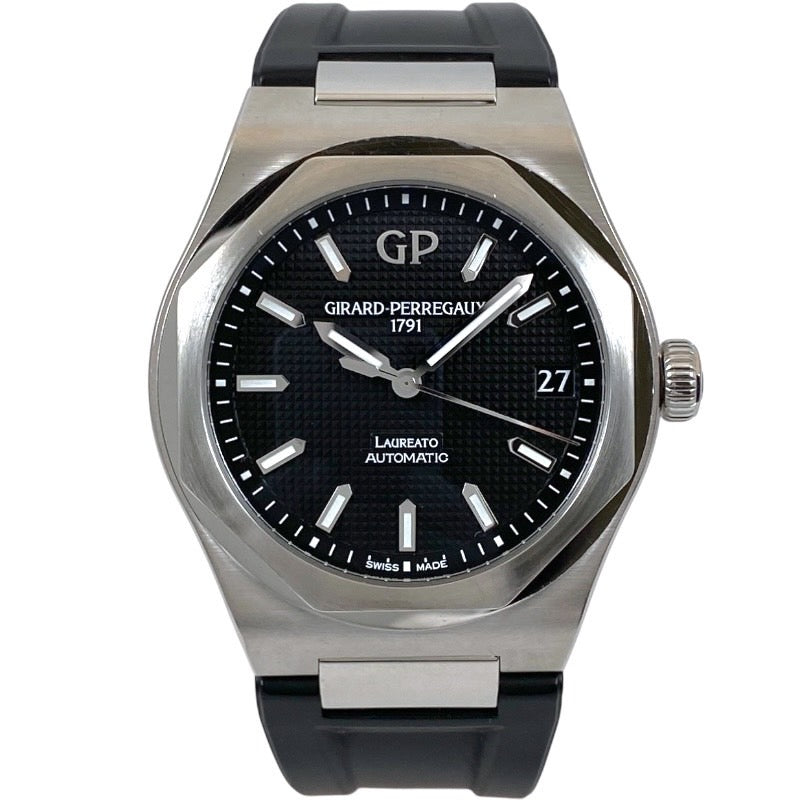 【GIRARD-PERREGAUX】ジラール・ペルゴ ロレアート 42mm 81010-11-634-BB6A 腕時計 SS/ラバー メンズ 自動巻き ラバー