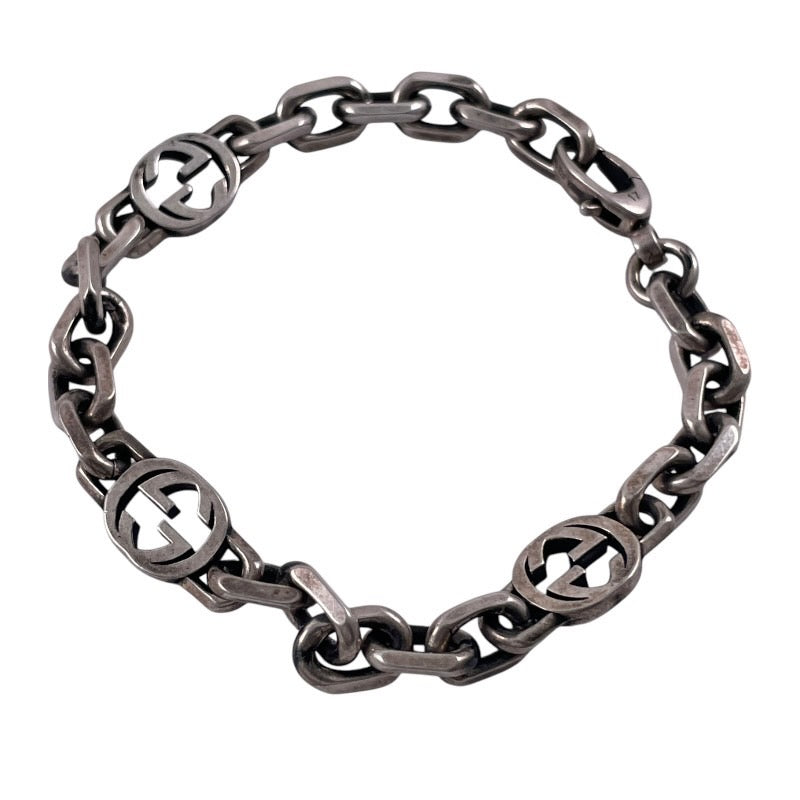 【GUCCI】グッチ インターロッキングG 620798 ブレスレット シルバー925 メンズ サイズ17