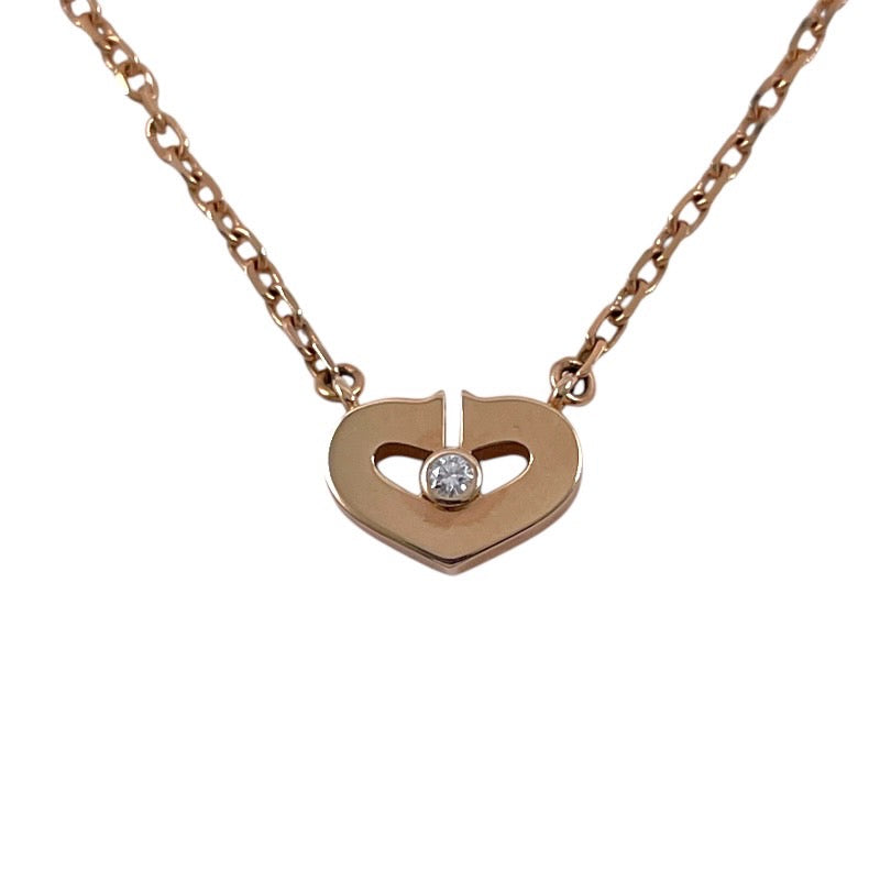 【CARTIER】カルティエ Cハート ダイヤモンド ネックレス K18ピンクゴールド レディース 750