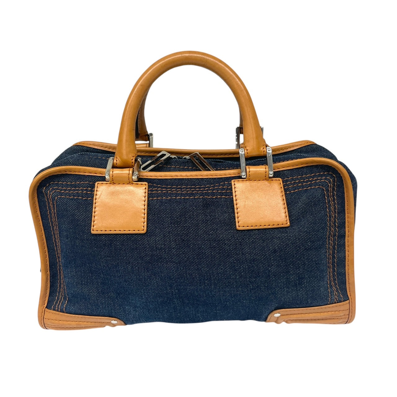 【LOEWE】ロエベ アマソナ28 ハンドバッグ レザー レディース デニム インディゴブルー