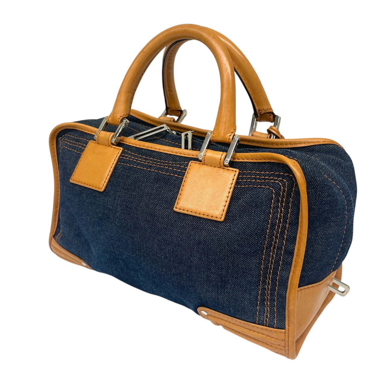 【LOEWE】ロエベ アマソナ28 ハンドバッグ レザー レディース デニム インディゴブルー