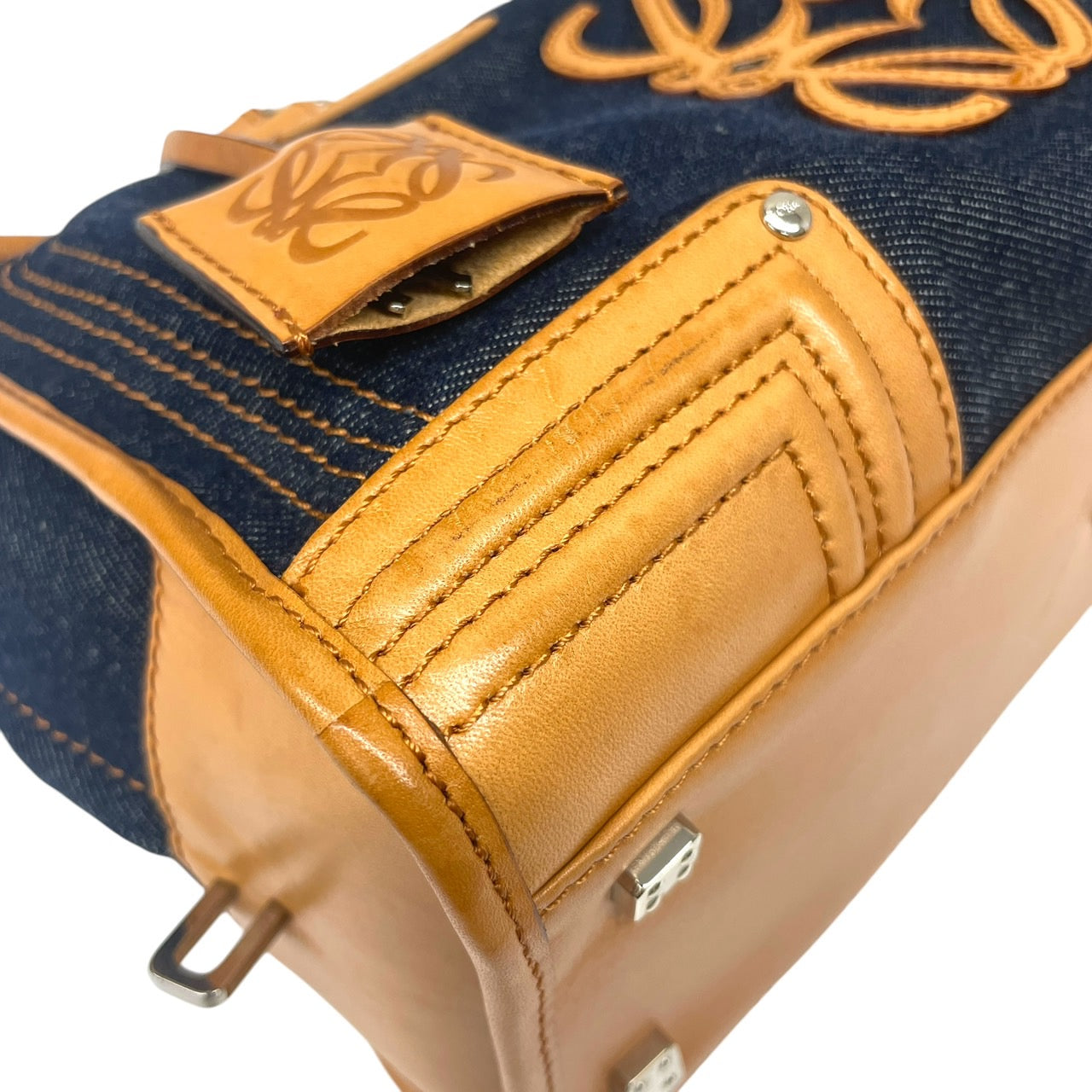 【LOEWE】ロエベ アマソナ28 ハンドバッグ レザー レディース デニム インディゴブルー