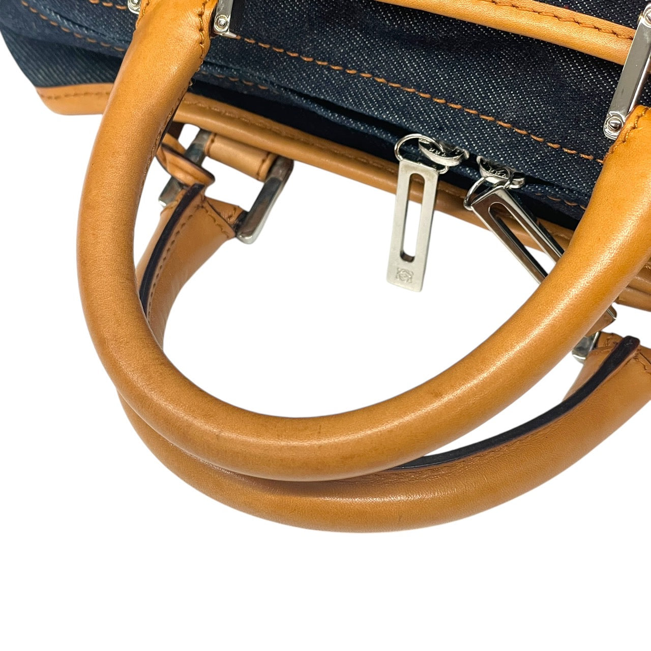 【LOEWE】ロエベ アマソナ28 ハンドバッグ レザー レディース デニム インディゴブルー