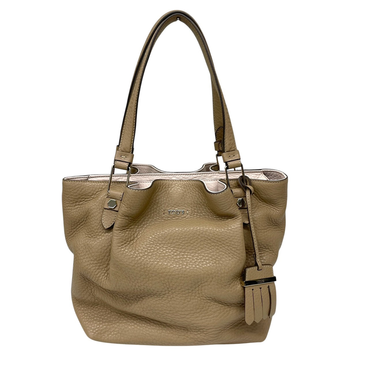 【TOD’S】トッズ フラワー トートバッグ レザー レディース ベージュ ハンド