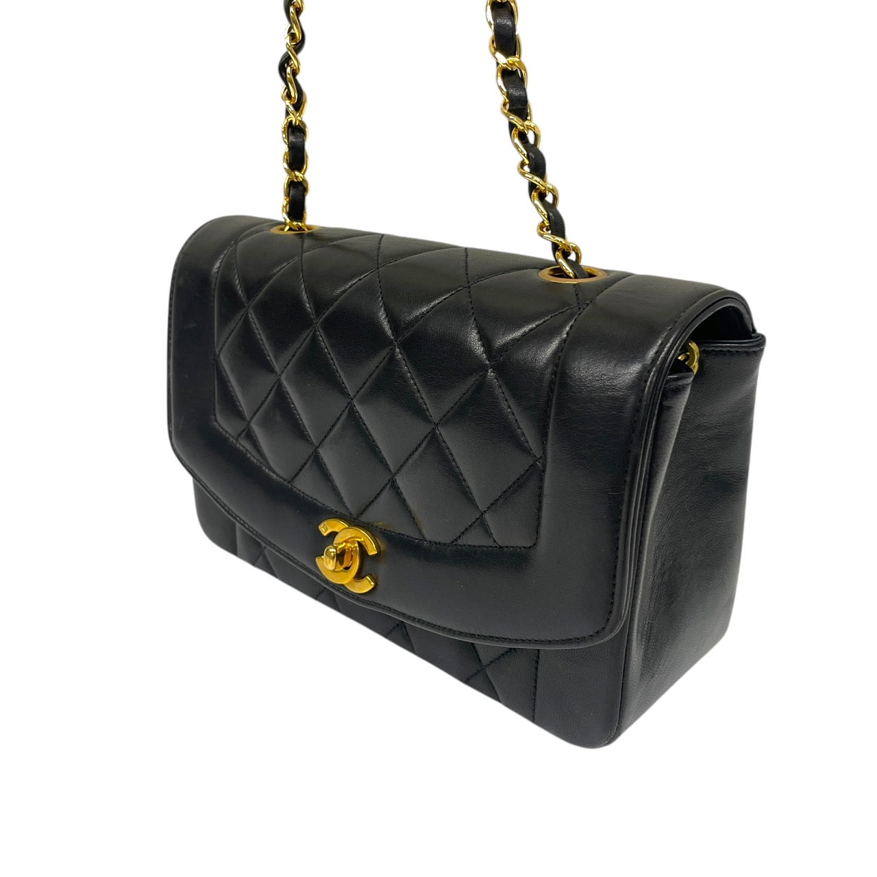 【CHANEL】シャネル ダイアナ22 A01164 ショルダーバッグ ラムスキン レディース 3番台 チェーン マトラッセ 黒 ブラック