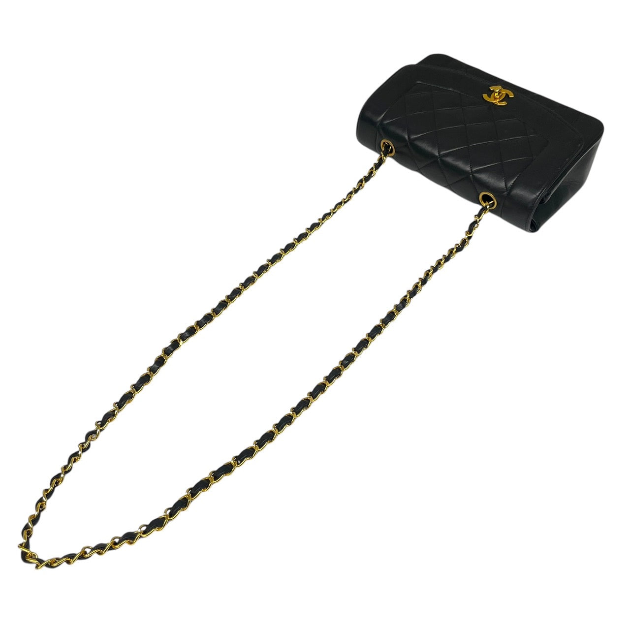 【CHANEL】シャネル ダイアナ22 A01164 ショルダーバッグ ラムスキン レディース 3番台 チェーン マトラッセ 黒 ブラック