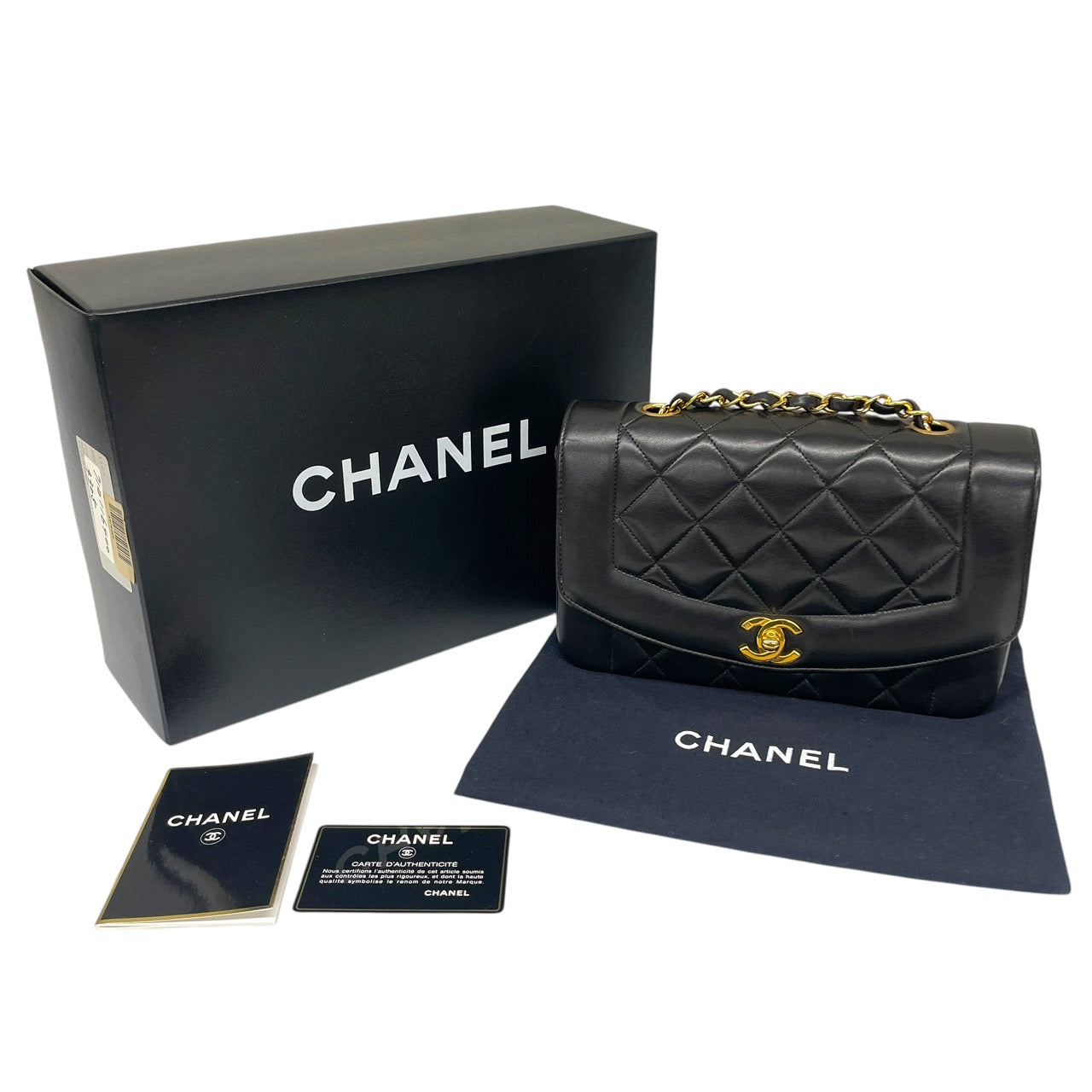 【CHANEL】シャネル ダイアナ22 A01164 ショルダーバッグ ラムスキン レディース 3番台 チェーン マトラッセ 黒 ブラック
