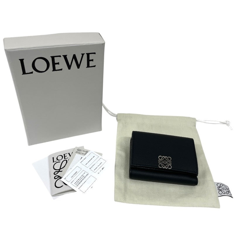 【LOEWE】ロエベ アナグラム トライフォールド C821TR2X02 三つ折り財布 レザー レディース 黒 ブラック