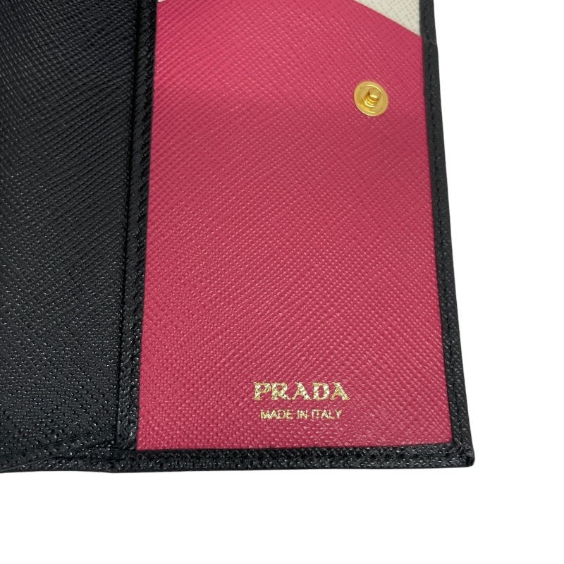 【PRADA】プラダ サフィアーノ マルチカラー 黒 ブラック 現行モデル 1ML009 長財布 レザー レディース