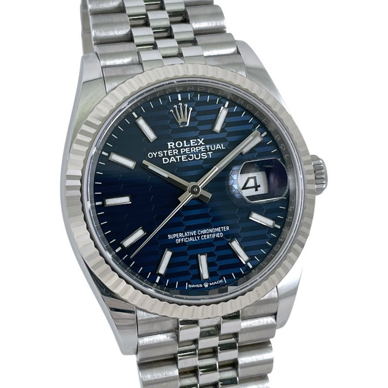 【ROLEX】ロレックス デイトジャスト36 126234 腕時計 SS/WG メンズ ランダム番 2021年ギャラ ブルーフルーテッド ジュビリーブレス