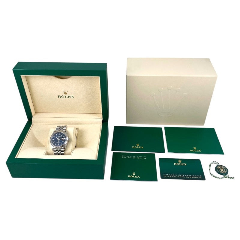 【ROLEX】ロレックス デイトジャスト36 126234 腕時計 SS/WG メンズ ランダム番 2021年ギャラ ブルーフルーテッド ジュビリーブレス