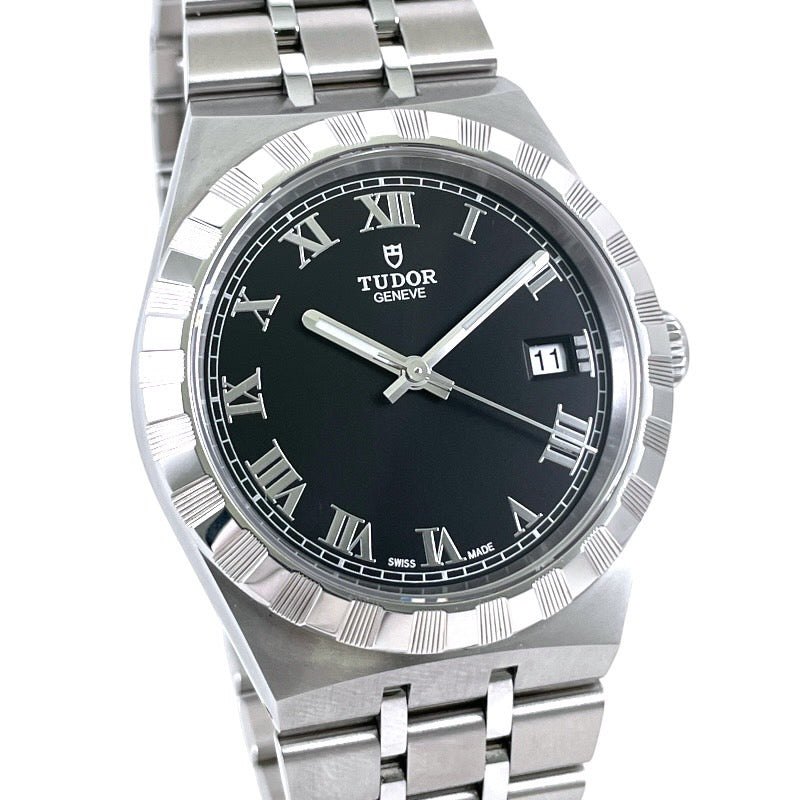 【TUDOR】チューダー チュードル 28500 腕時計 ステンレススチール メンズ ロイヤル デイト 黒文字盤 ブラック 自動巻き 2024年ギャラ