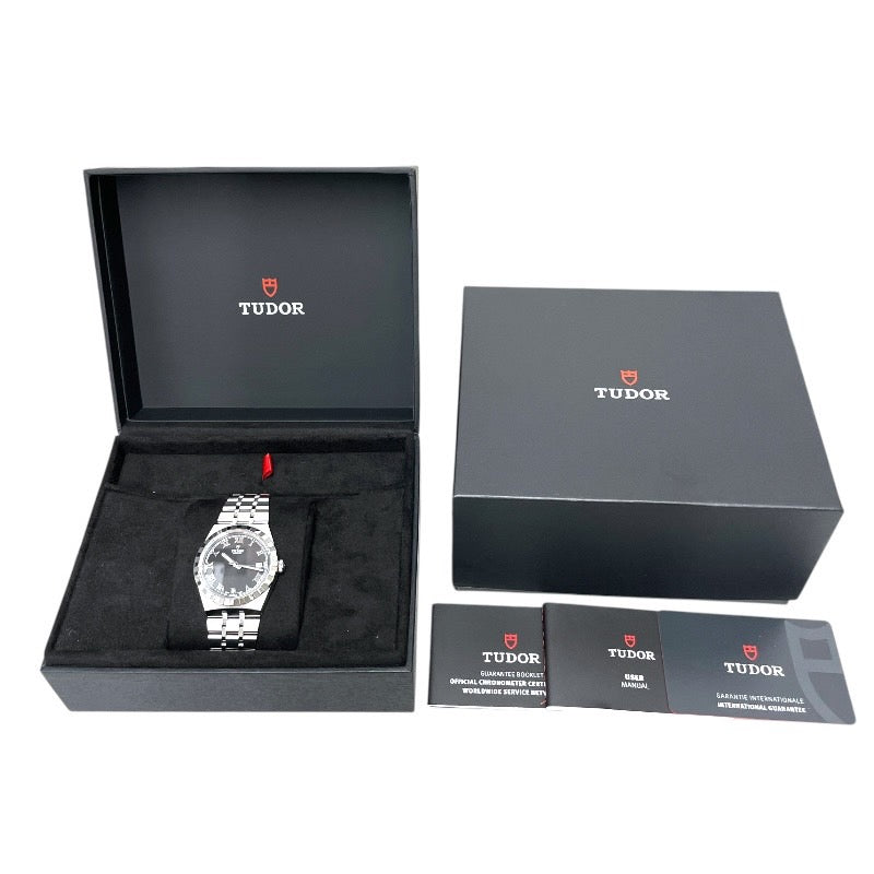 【TUDOR】チューダー チュードル 28500 腕時計 ステンレススチール メンズ ロイヤル デイト 黒文字盤 ブラック 自動巻き 2024年ギャラ