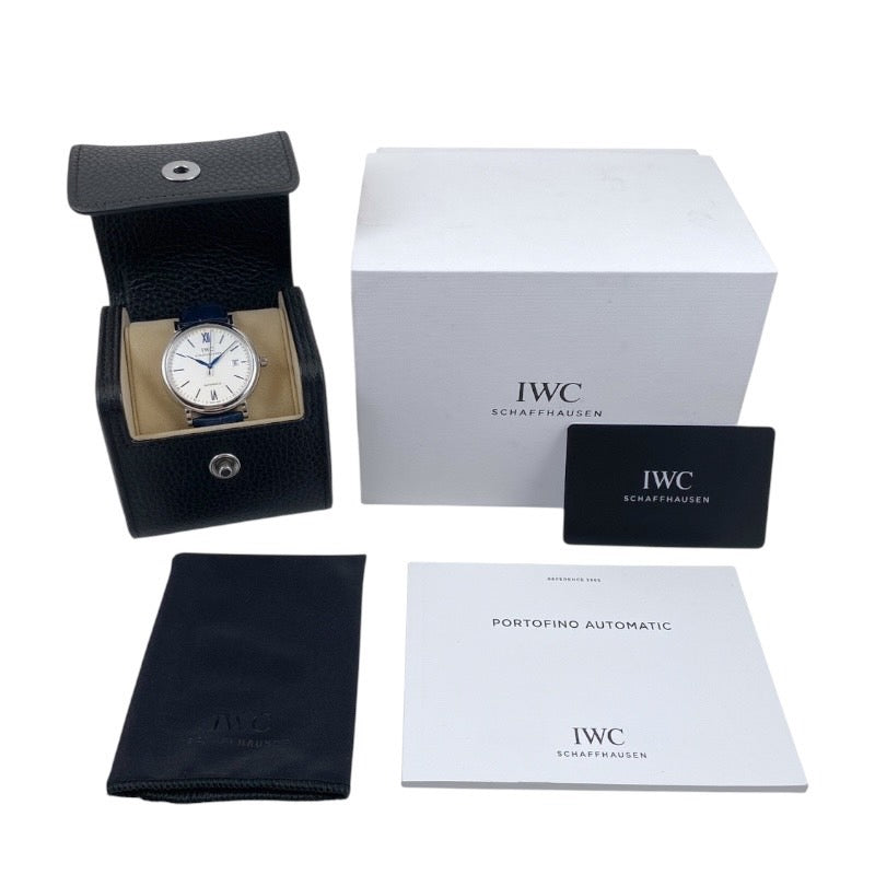 【IWC】インターナショナルウォッチカンパニー ポートフィノ 40mm オートマティック IW356527 腕時計 SS/レザー メンズ 自動巻き