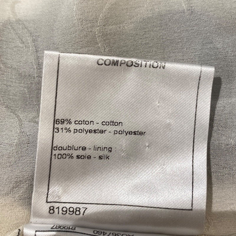 【CHANEL】シャネル CC刺繍裏地 CCグラスボタン ピーコート コットン レディース 紺 インディゴブルー ロング