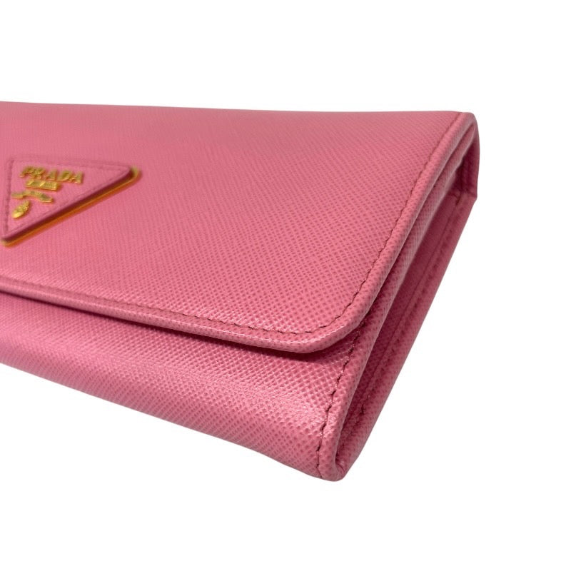 【PRADA】プラダ 1M1132 長財布 レザー レディース ピンク サフィアーノ ホック 未使用品