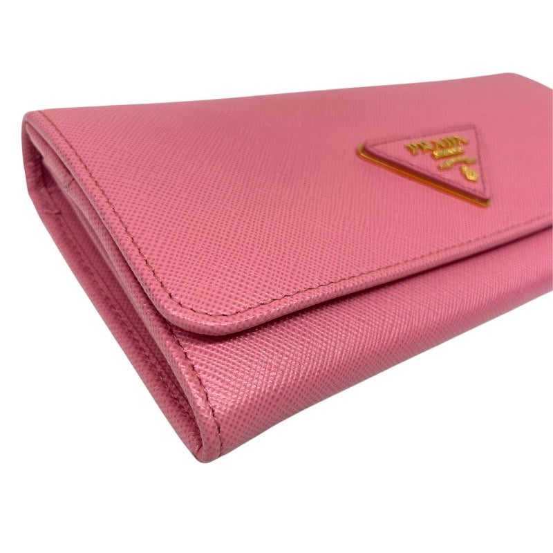 【PRADA】プラダ 1M1132 長財布 レザー レディース ピンク サフィアーノ ホック 未使用品