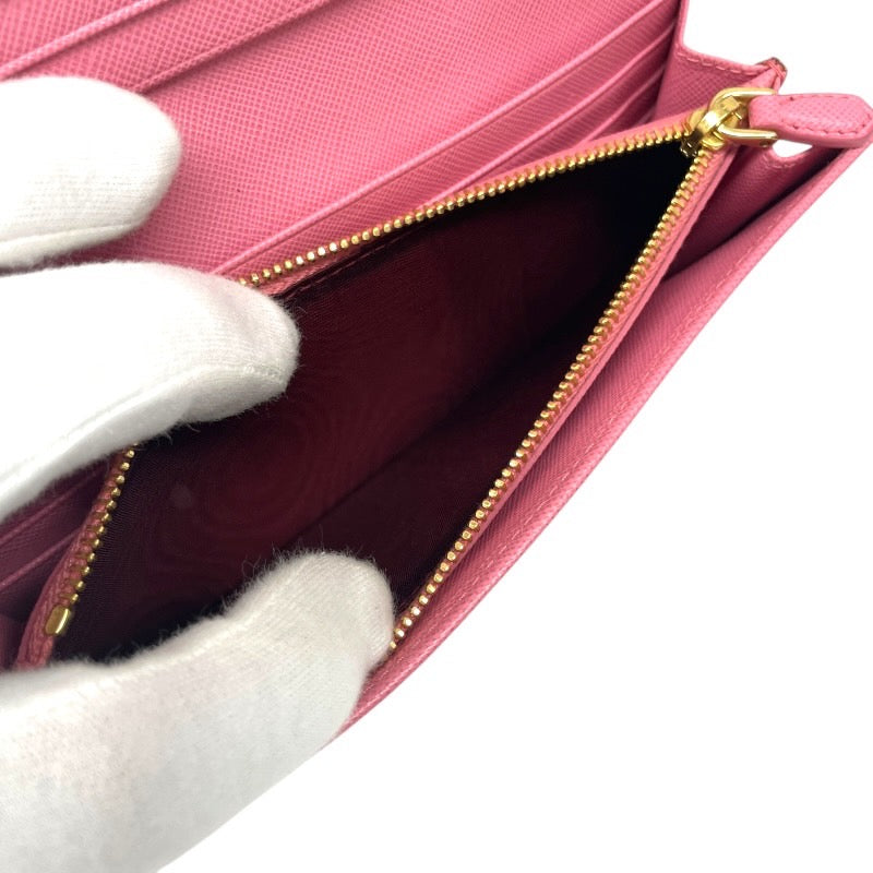 【PRADA】プラダ 1M1132 長財布 レザー レディース ピンク サフィアーノ ホック 未使用品