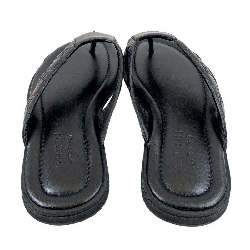 【GUCCI】グッチ 353765 サンダル レザー メンズ 黒 27.5cm ブラック