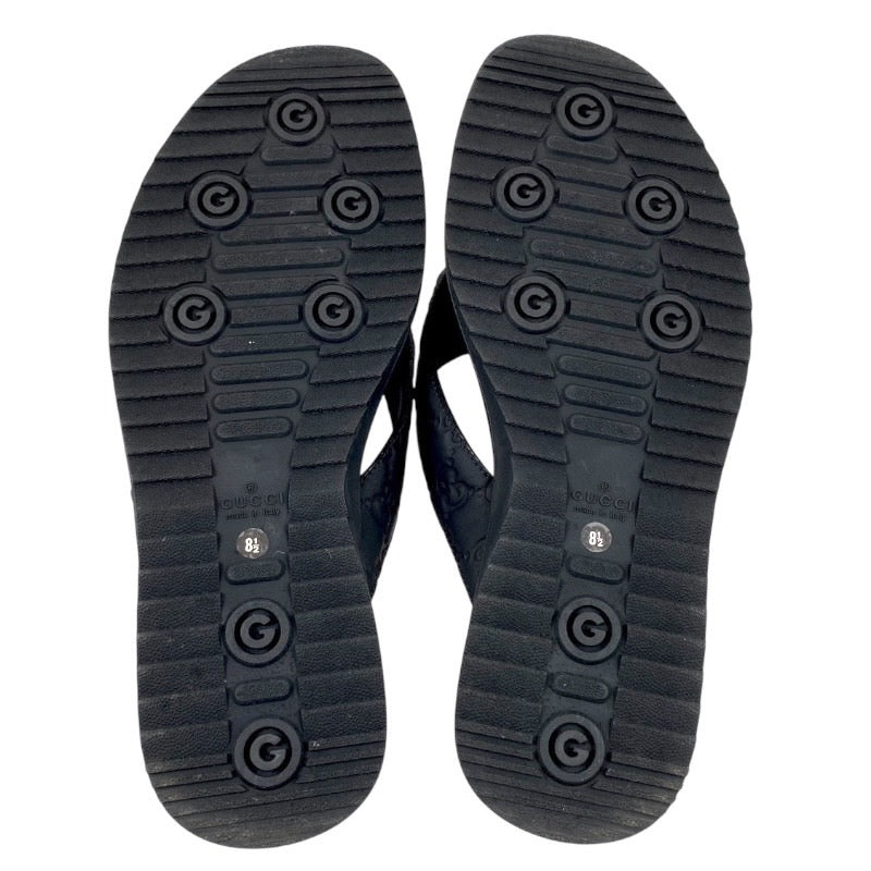 【GUCCI】グッチ 353765 サンダル レザー メンズ 黒 27.5cm ブラック