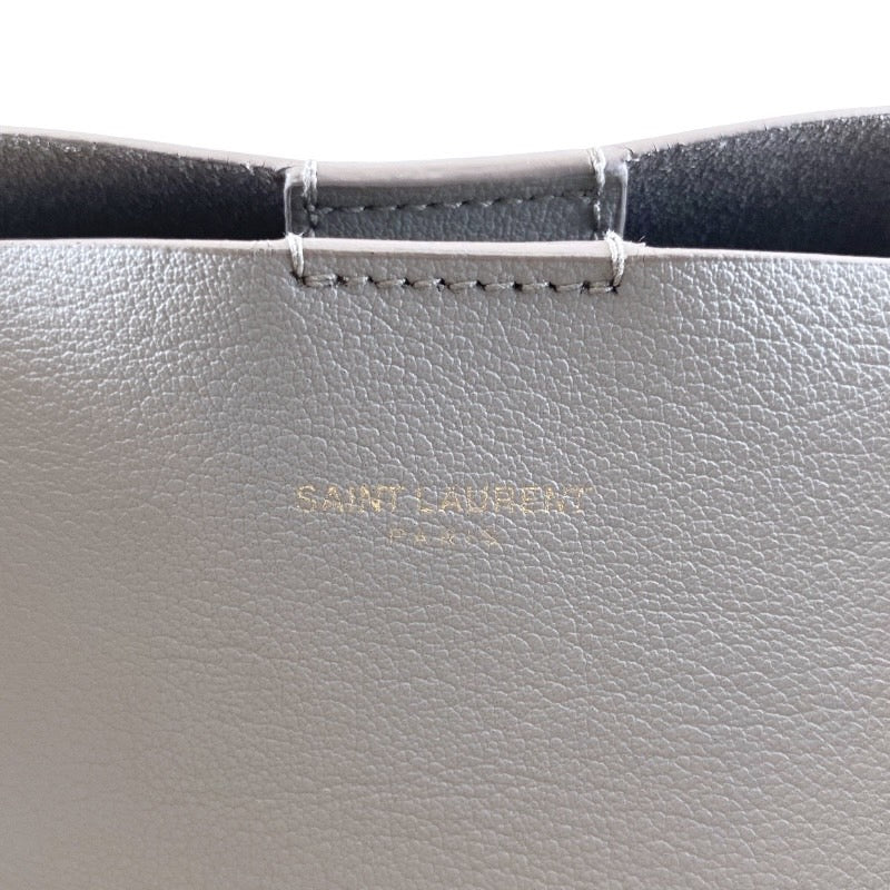 【SAINT LAURENT】サンローラン サック ショッピングバッグ 467946 トートバッグ レザー レディース グレー 本革 ポーチ付き メンズ ユニセックス