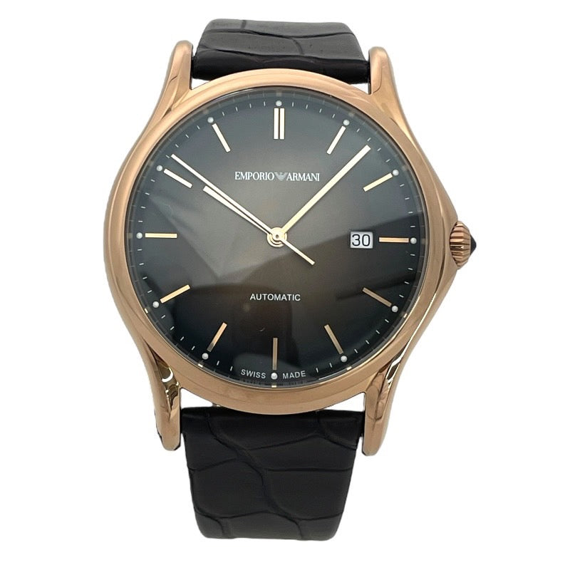 【未使用品】【Emporio Armani】エンポリオ・アルマーニ ARS3025 腕時計 SS/レザー メンズ 未使用品 自動巻き ブラウン文字盤 オートマティック