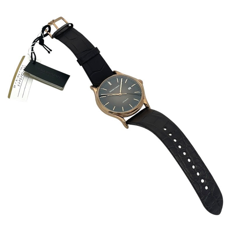 【未使用品】【Emporio Armani】エンポリオ・アルマーニ ARS3025 腕時計 SS/レザー メンズ 未使用品 自動巻き ブラウン文字盤 オートマティック