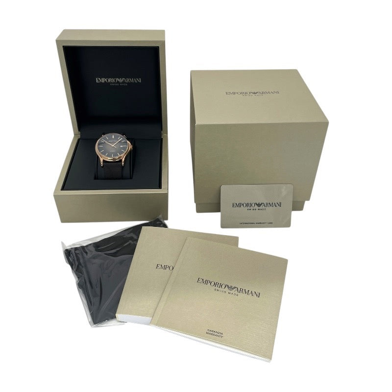 【未使用品】【Emporio Armani】エンポリオ・アルマーニ ARS3025 腕時計 SS/レザー メンズ 未使用品 自動巻き ブラウン文字盤 オートマティック