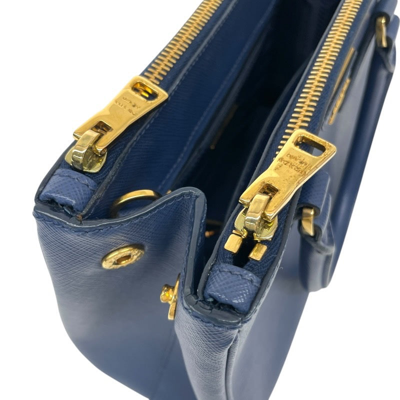 【PRADA】プラダ ガレリア 2WAY 1BA896 ハンドバッグ レザー レディース ショルダー サフィアーノ ブルー 青