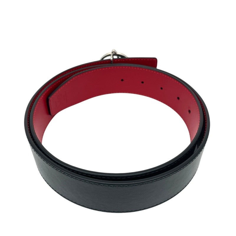 【Christian Louboutin】クリスチャンルブタン CL LOGO BELT 1205020 ベルト レザー メンズ ロゴ サイズ95 ブラック レッド