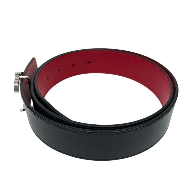 【Christian Louboutin】クリスチャンルブタン CL LOGO BELT 1205020 ベルト レザー メンズ ロゴ サイズ95 ブラック レッド