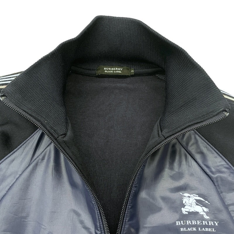 【BURBERRY BLACK LABEL】バーバリーブラックレーベル トラックジャケット ナイロンジャケット メンズ ジャージ ナイロン サイズ3 ネイビー 紺