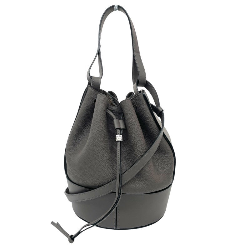 【LOEWE】ロエベ バルーン ミディアム ショルダーバッグ レザー レディース 2WAY ハンド 巾着 グレー