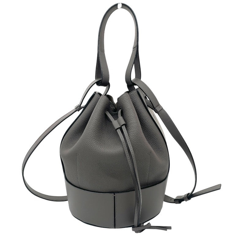 【LOEWE】ロエベ バルーン ミディアム ショルダーバッグ レザー レディース 2WAY ハンド 巾着 グレー