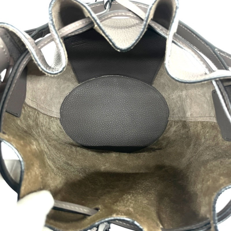 【LOEWE】ロエベ バルーン ミディアム ショルダーバッグ レザー レディース 2WAY ハンド 巾着 グレー