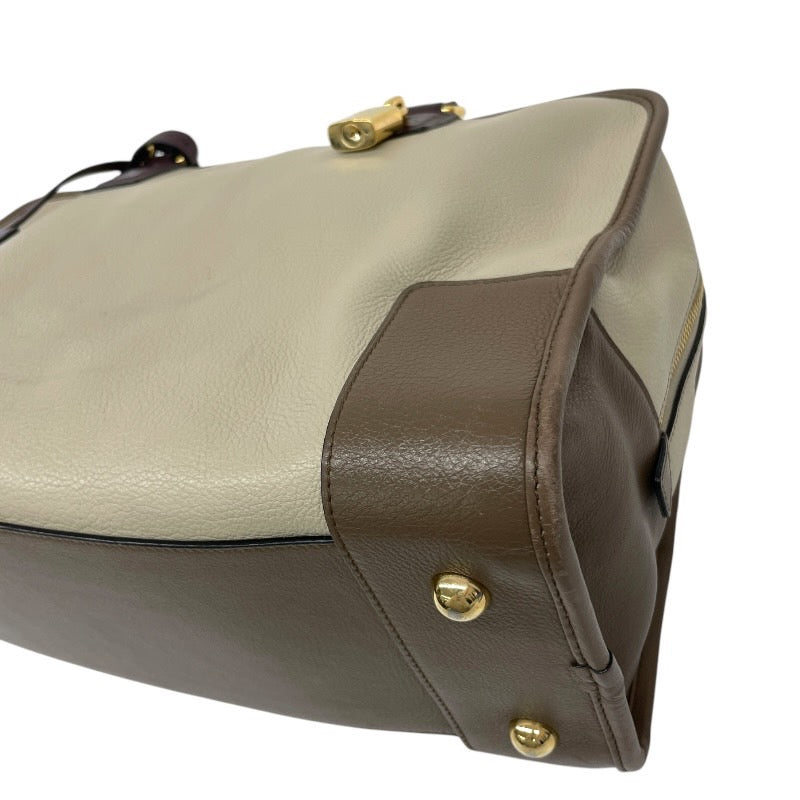 【LOEWE】ロエベ アマソナ36 ハンドバッグ レザー レディース トリコロール グレージュ