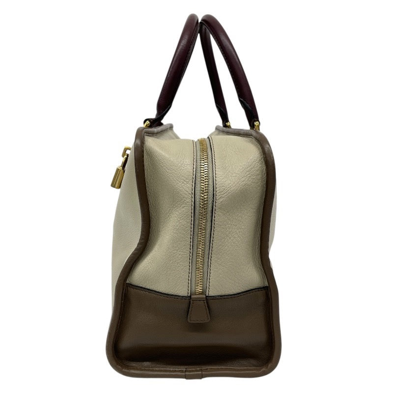 【LOEWE】ロエベ アマソナ36 ハンドバッグ レザー レディース トリコロール グレージュ